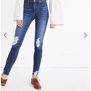 MADEWELL 9” High-Rise Skinny Jeans: Destructed Edition